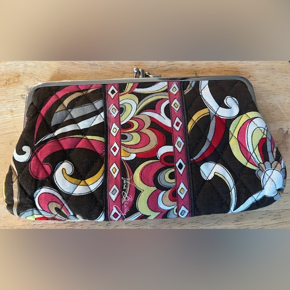 Vera Bradley Double Kiss Lock Clutch Wallet Puccini Retired Pattern Floral - Picture 3 of 10